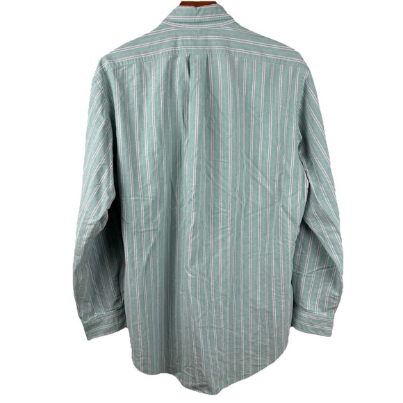 Ralph Lauren Dress shirt Men Large Green Purple Stripe - MultiPony Cotton Button - Picture 5 of 6